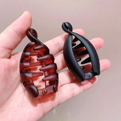 1/4/8pcs Women's Banana Hair Clips, Vintage Oval Amber Tortoiseshell & Matte Black Hair Accessories, Securely Hold High Ponytail, Half-Up, Bun & Curly Hair, Suitable For Commute, Daily, Date, Party Fa