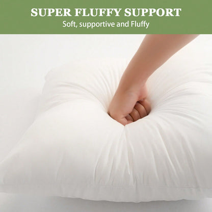 1/4 Piece Soft And Fluffy White Square Filling, Pillow Insert For Cushions, Low-Allergenic 100% Fiber Pillow Form, Machine Washable, Suitable For Living Room, Bedroom, Sofa, Office, Room Decoration, O
