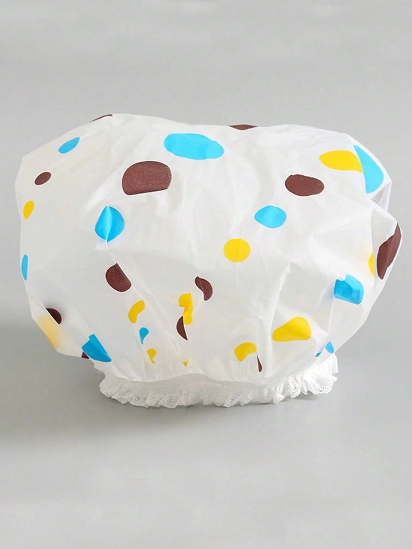1/5/10pcs Adorable Shower Caps, Waterproof Bath Caps Plastic Reusable Shower Caps Elastic Band Bath Hair Hat For Girl & Baby