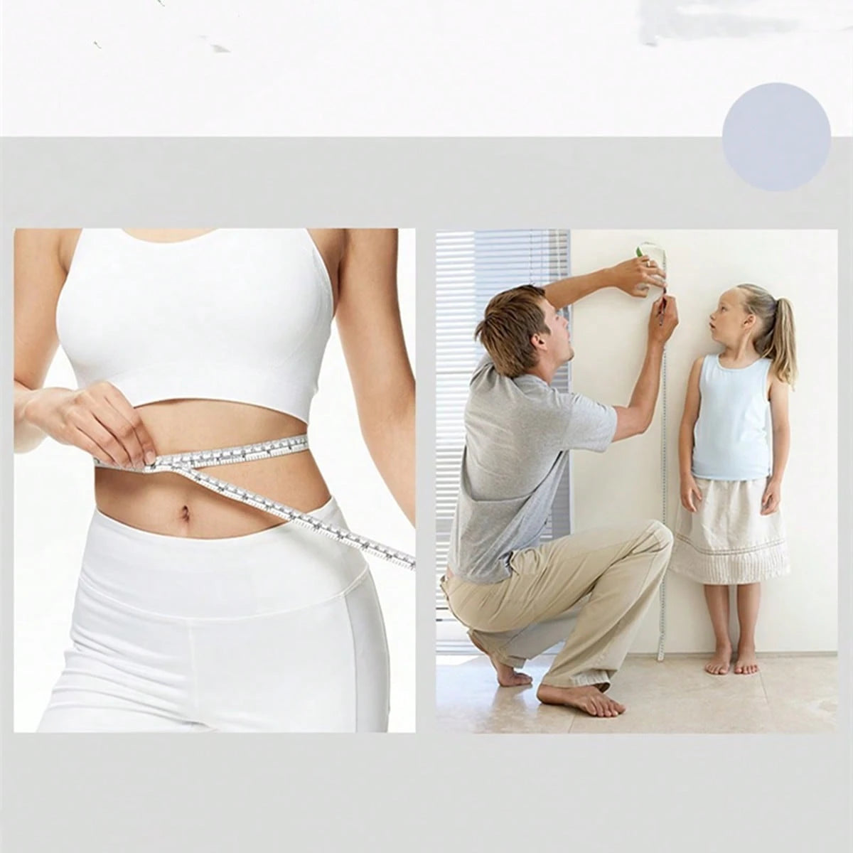 1.5M Plastic Flexible Retractable Measuring Tape Waist/Height Measure, Portable Carry-On Emergency Solution