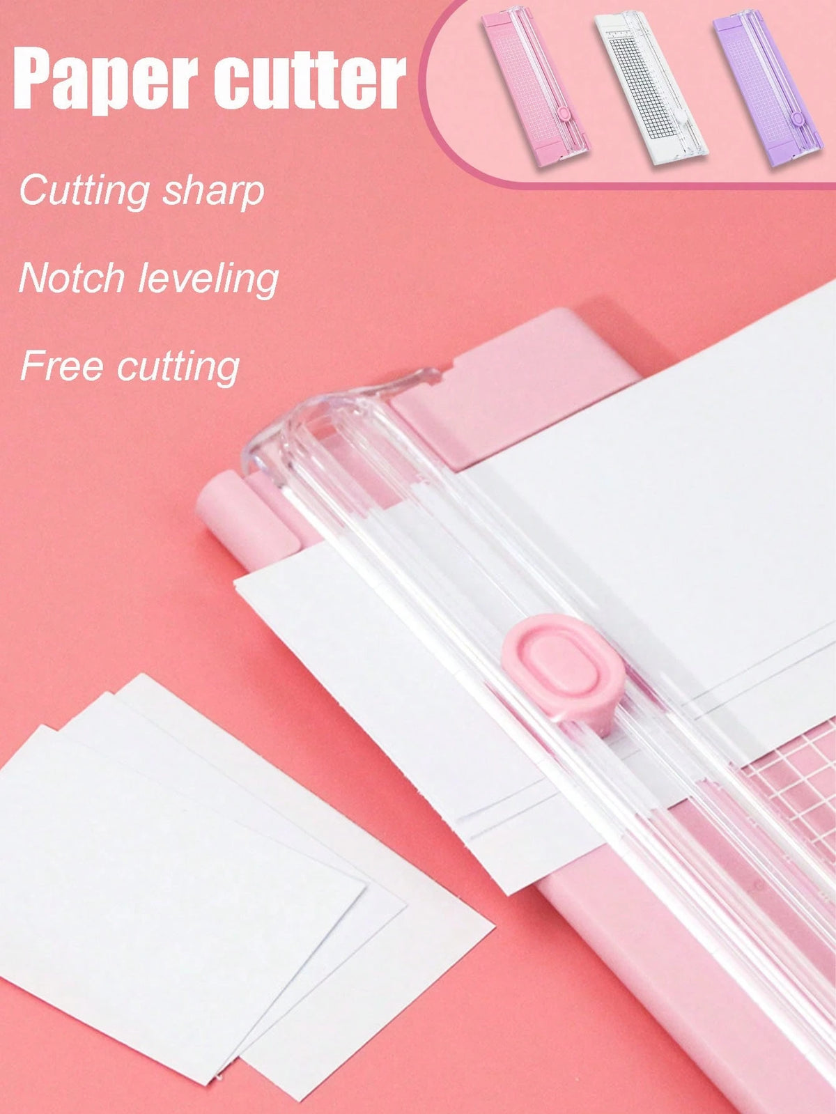 1/5pcs A4/A3 Paper Cutter, Portable Plastic Paper Trimmer, Mini Photo Cutting Tool, Manual Desktop Slide Cutting Blade, Back To School, School Supplies