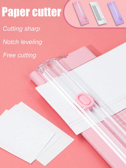 1/5pcs A4/A3 Paper Cutter, Portable Plastic Paper Trimmer, Mini Photo Cutting Tool, Manual Desktop Slide Cutting Blade, Back To School, School Supplies
