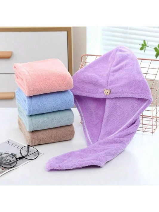 1-5pcs Women's Dry Hair Cap, Dry Hair Towel, Soft And Comfortable, Quick-Drying, Suitable For All Seasons