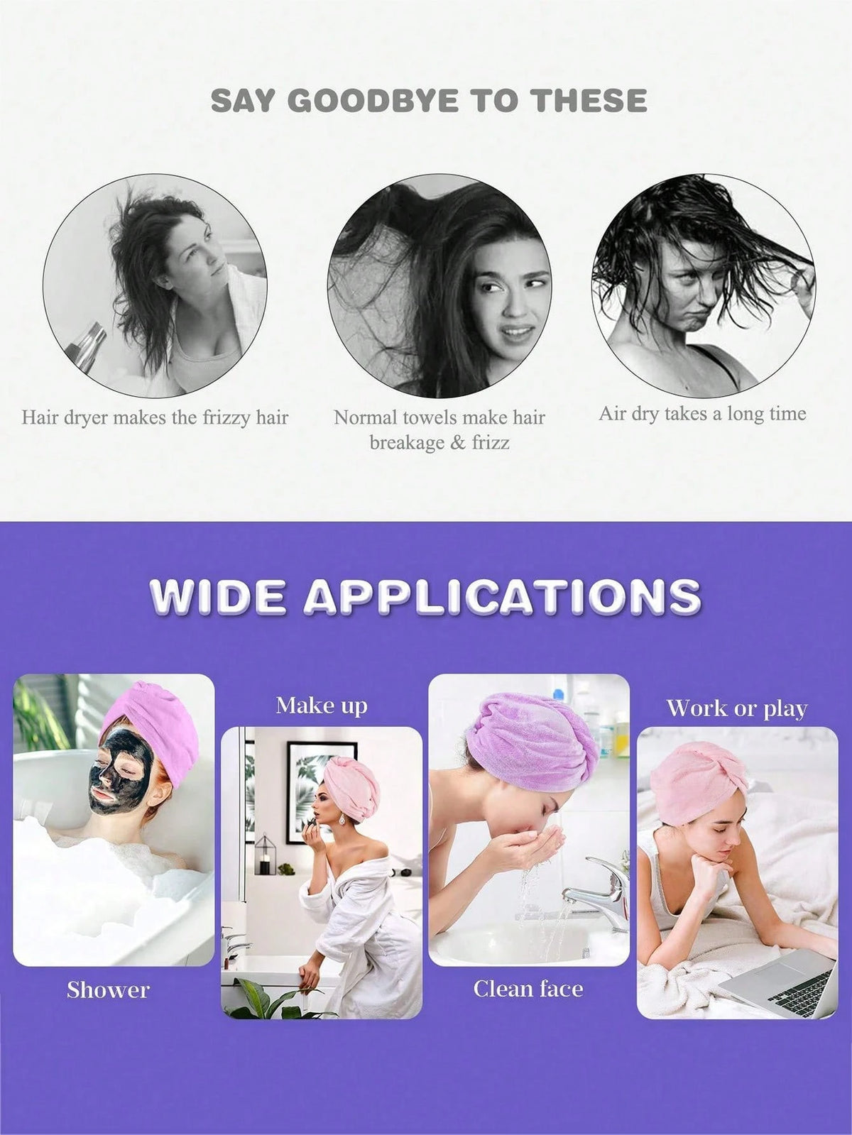 1-5pcs Women's Dry Hair Cap, Dry Hair Towel, Soft And Comfortable, Quick-Drying, Suitable For All Seasons