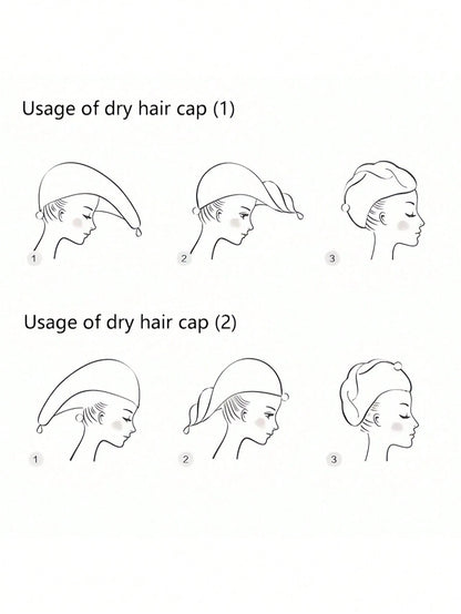 1-5pcs Women's Dry Hair Cap, Dry Hair Towel, Soft And Comfortable, Quick-Drying, Suitable For All Seasons