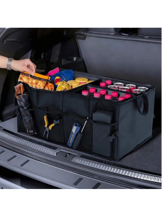 1 Car Folding Trunk Organizer- Made Of Premium Oxford Fabric, Durable Polyester Fiber, Spacious, Foldable, Easy To Install, Compact Storage- Organizing Essentials And Accessories
