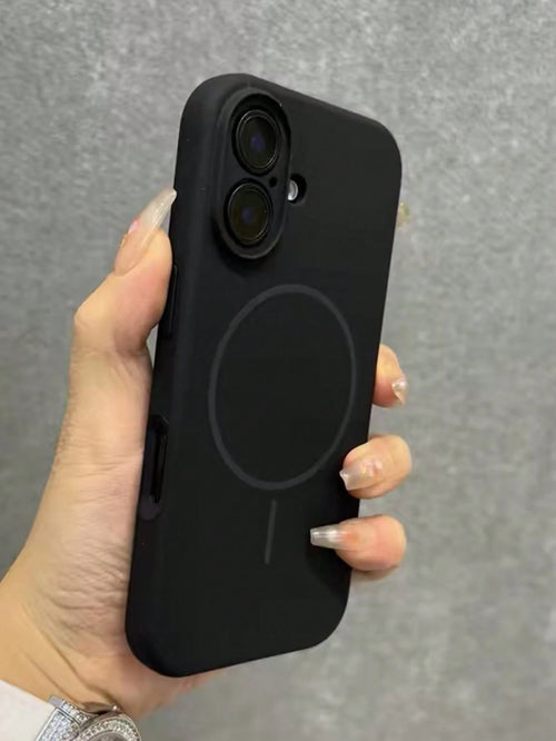 1 Frosted Liquid Silicone Minimalist Magnetic Phone Case, Compatible With IPhone 17 Air 16 15 14 13 12 Pro Max Plus, Supports Wireless Charging, Soft Silicone Back Cover