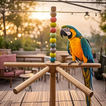 1 Interactive Rotating Bird Hammock And Perch- Heavy-Duty Hanging Perch With Sturdy Base, Easy To Assemble, Rotating Movement, Suitable For Parrots, Caracals, Lovebirds, Budgerigars- Birdcage Bird B