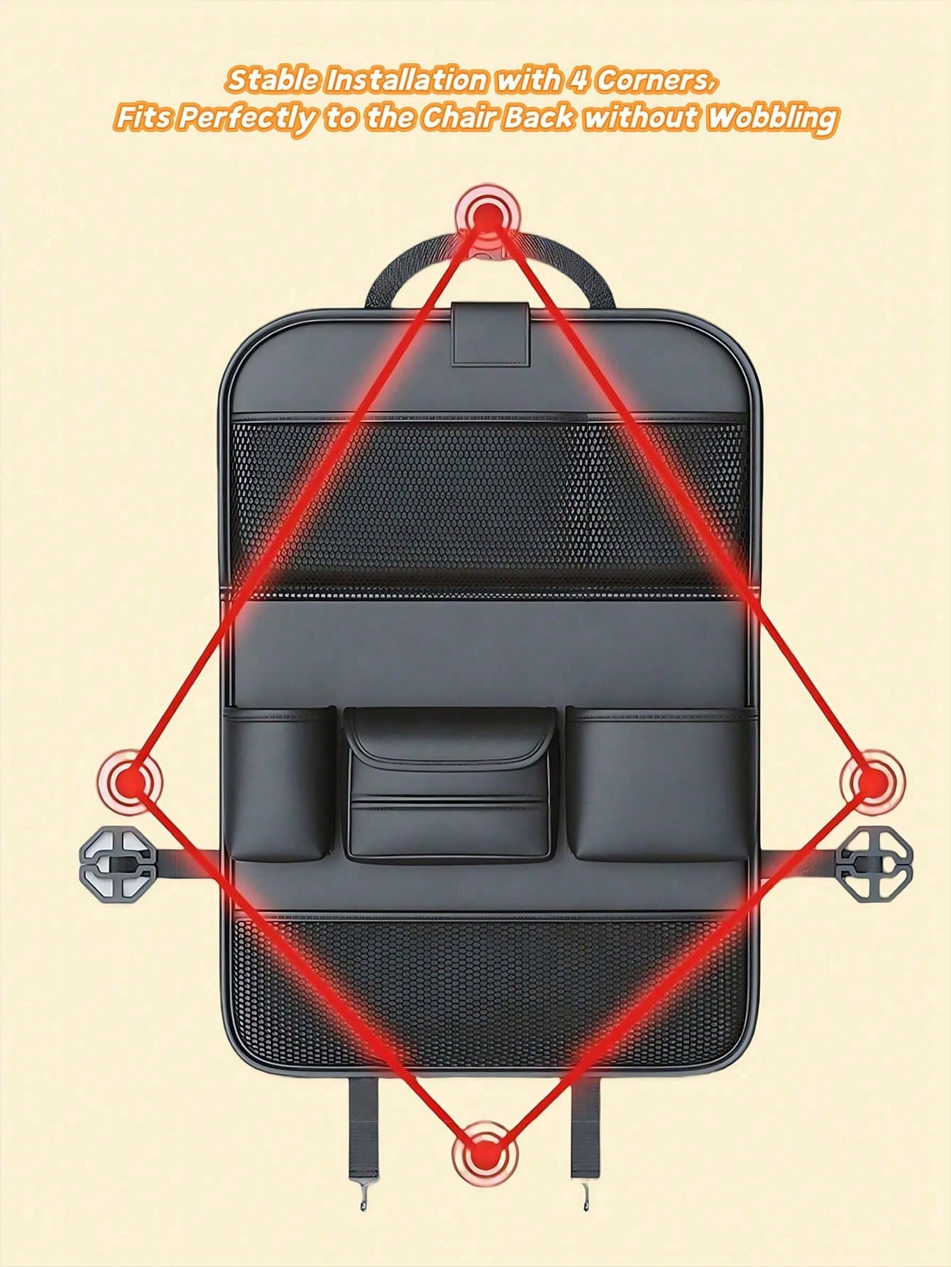 1 Pack Leather Car Backseat Organizer With Foldable Table Tray, Car Storage Organizer With Tablet Holder, Car Seat Back Protectors Kick Mats Travel Accessories