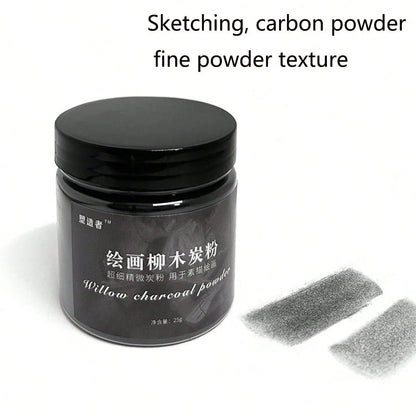 1 Pack Willow Charcoal Powder, Quick-Drying, Suitable For Art Students And Art Exam Sketching, Lightweight Multi-Functional Art Supplies, Specially Designed For Art Students And Art Exam Sketching.