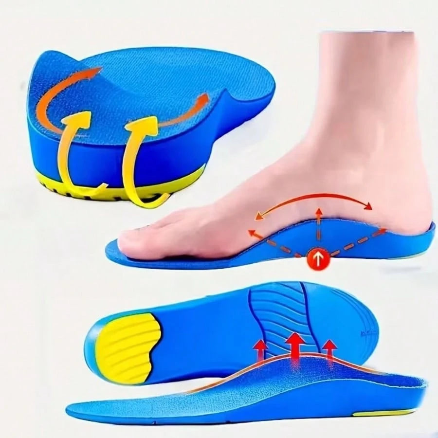1 Pair Arch Support Insoles, Unisex (Trimmable), Shock Absorption, Massage Insoles (Suitable For Running Shoes And Work Shoes), Suitable For Long-Time Standing, Made Of EVA Material