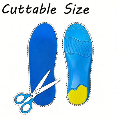 1 Pair Arch Support Insoles, Unisex (Trimmable), Shock Absorption, Massage Insoles (Suitable For Running Shoes And Work Shoes), Suitable For Long-Time Standing, Made Of EVA Material