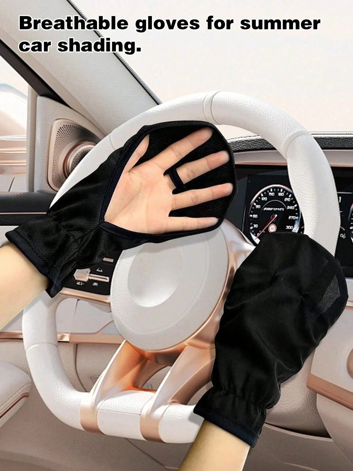 1 Pair Summer Cycling Gloves, Lightweight Fingerless Driving Gloves, UV Protection, Breathable, Anti-Slip, Suitable For Outdoor Activities, Travel, Women Car Accessories
