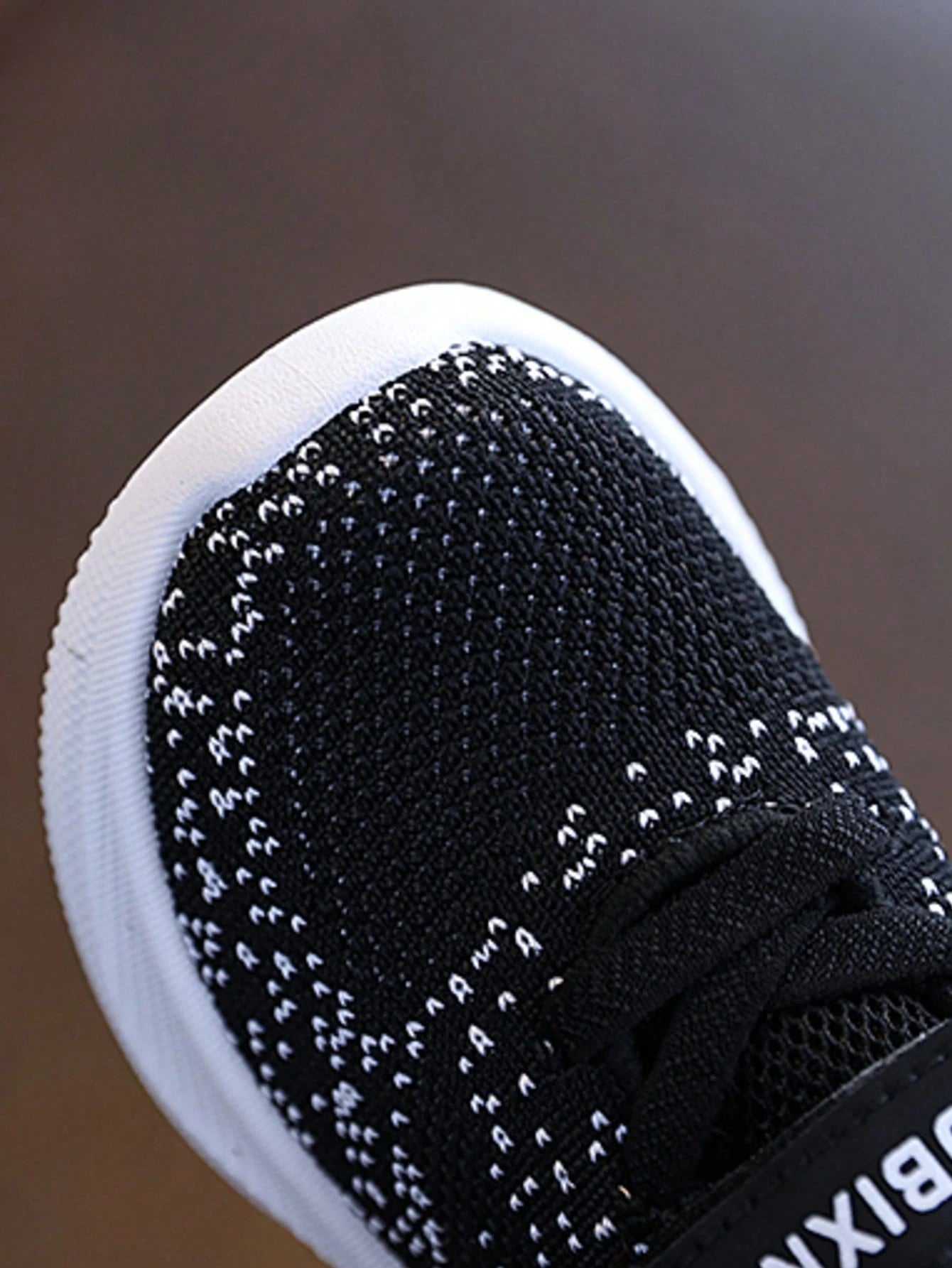 1 Pair Unisex Starry Knit Campus Outdoor Sports Shoes With Hook And Loop Soft Sole Toddler Walking Shoes