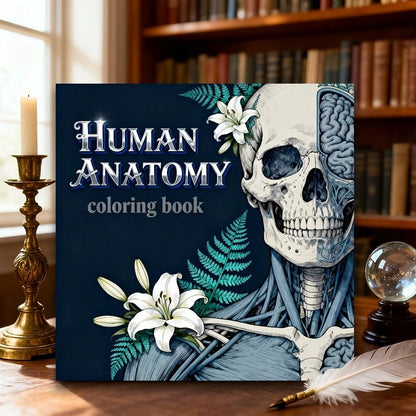 1 Pc 7.87 X 7.87 Inch Adult Coloring Book- Human Anatomy Theme, Help You Relax, Great Gift For Adult Holidays And Birthdays