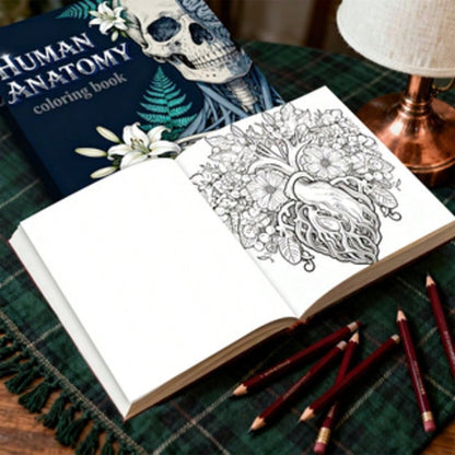 1 Pc 7.87 X 7.87 Inch Adult Coloring Book- Human Anatomy Theme, Help You Relax, Great Gift For Adult Holidays And Birthdays