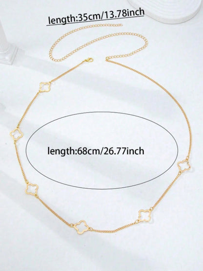 1 Pc Elegant Waist Chain For Women, Flower Floral Belly Chain Fashion Body Jewelry, Bridal Wedding Party Bikini Accessory For Vacation Wear