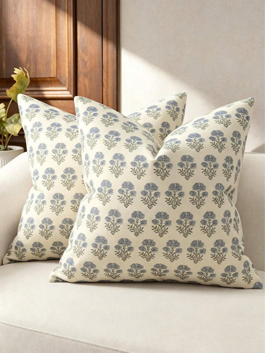 1 PC Farmhouse Floral Pillow Covers, Country Botanical Throw Pillow Cover For Sofa Couch Bed Living Room, Rustic Vintage Flower Cushion Covers Cottage Home Decor