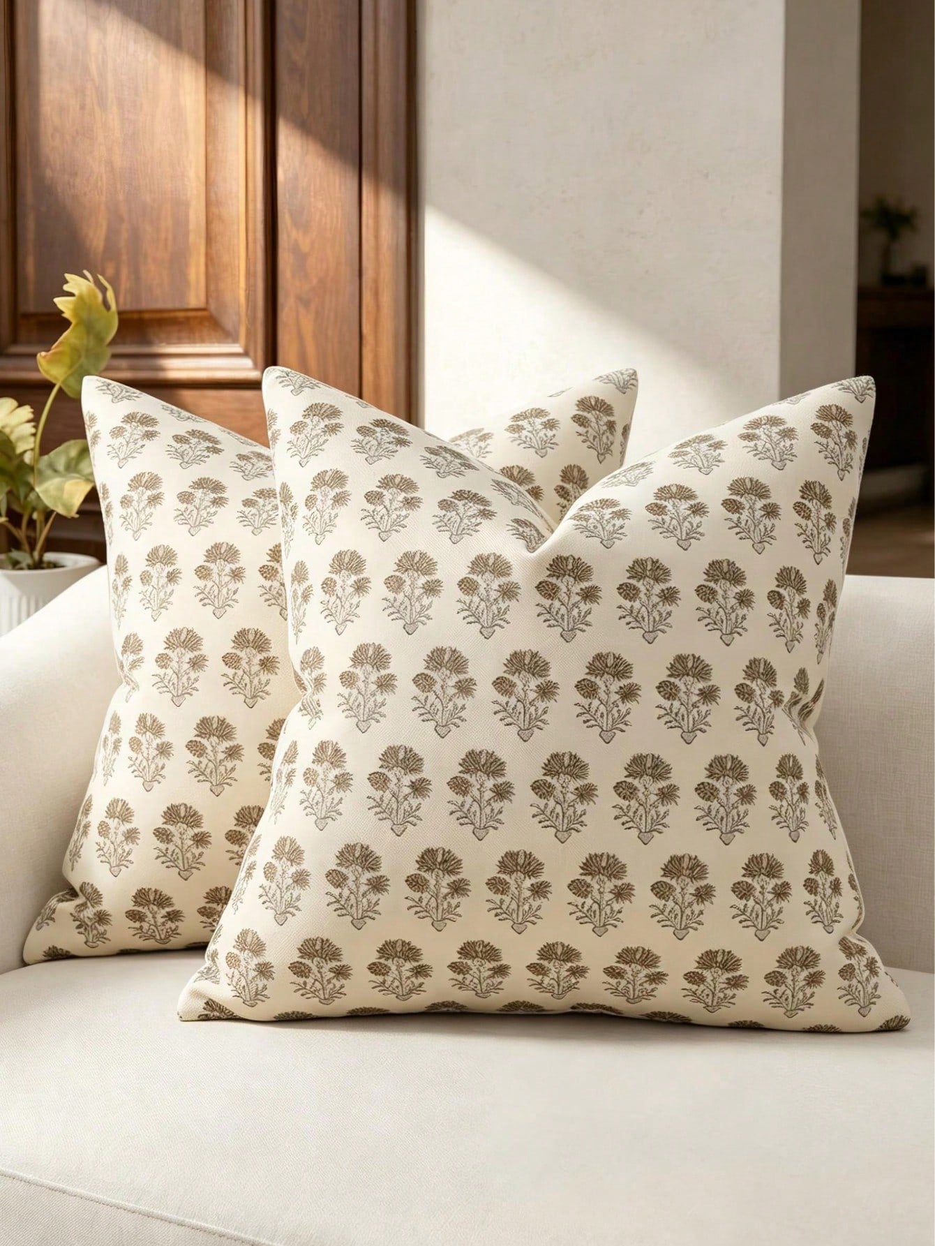1 PC Farmhouse Floral Pillow Covers, Country Botanical Throw Pillow Cover For Sofa Couch Bed Living Room, Rustic Vintage Flower Cushion Covers Cottage Home Decor