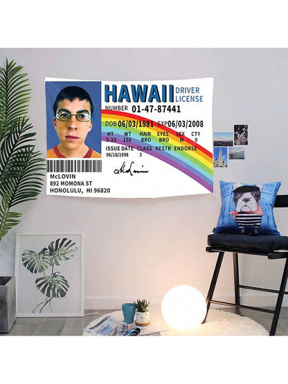 1 Pc Funny McLovin ID Flag Fake Driver License,Tapestry Banner Meme Tapestry With HD Printing,Cool Flags For College Dorm Room Decor And Bedroom Teen Gifts Birthday Graduation