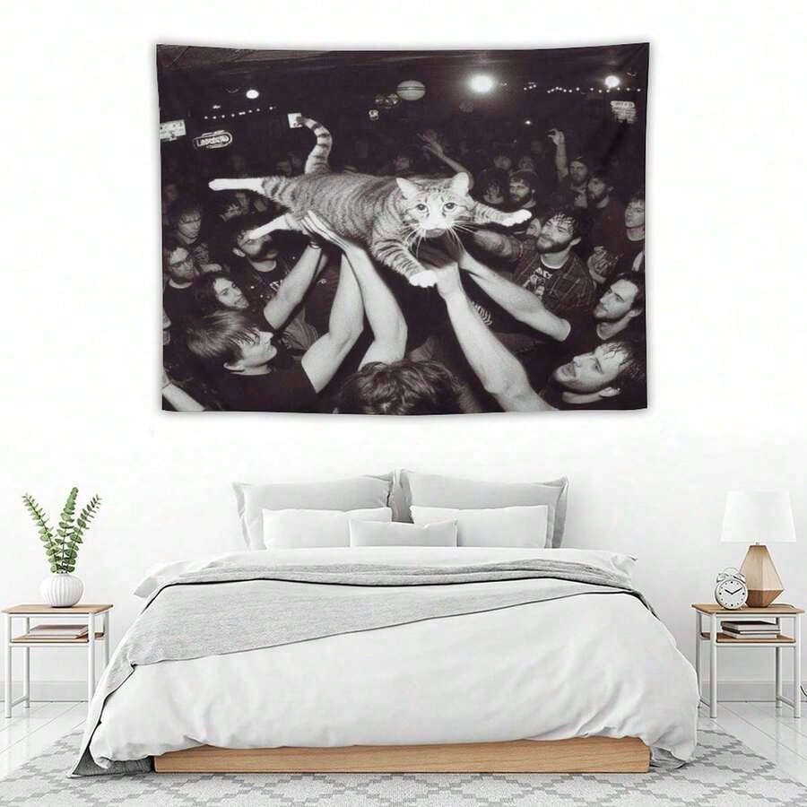1 PC Interesting Animals Wall Tapestry, Polyester Personalized Tapestry, Suitable For University Dormitory Rooms, Living Rooms, Music Parties, Art Decoration Tapestry, Ideal Holiday Gift Giving, Insta