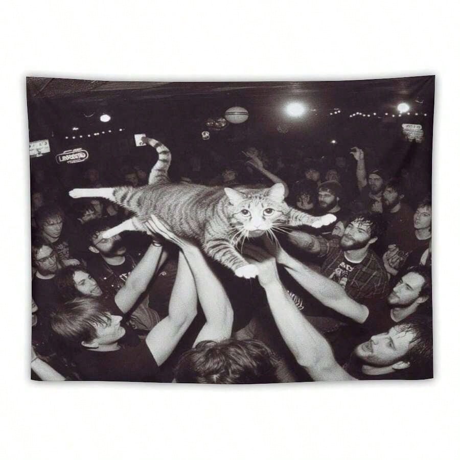 1 PC Interesting Animals Wall Tapestry, Polyester Personalized Tapestry, Suitable For University Dormitory Rooms, Living Rooms, Music Parties, Art Decoration Tapestry, Ideal Holiday Gift Giving, Insta