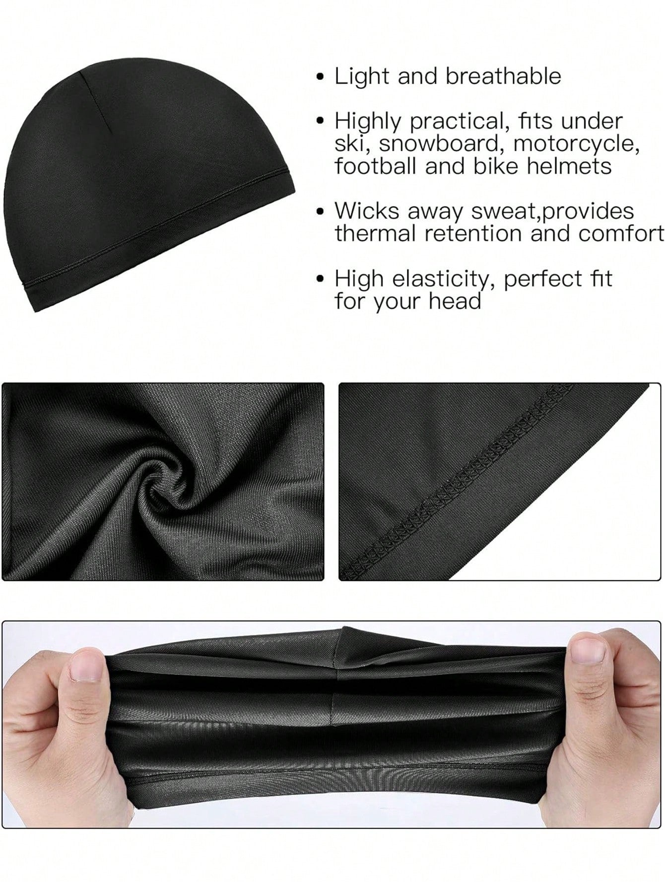 1 Pc Skull Caps Helmet Liner Sweat Wicking Cap Running Hats Cycling Skull Caps For Men Women,Suitable For Cycling And Riding Motorcycle