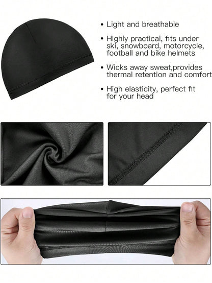 1 Pc Skull Caps Helmet Liner Sweat Wicking Cap Running Hats Cycling Skull Caps For Men Women,Suitable For Cycling And Riding Motorcycle