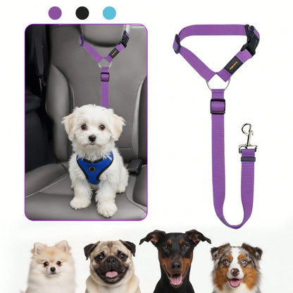 1-Piece Car Pet Safety Belt, Car Pet Leash, Dog Safety Seat Fastening Strap, Pet Car Safety Belt Buckle, Dog Car Safety Belt UIFD