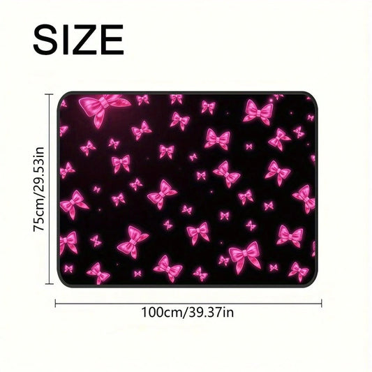 1-Piece Romantic Pink Heart-Shaped Bow Car Trunk Mat, Suitable For SUVs, Sedans, And Hatchbacks- A Cute Car Interior Accessory For Family Outings And Shopping