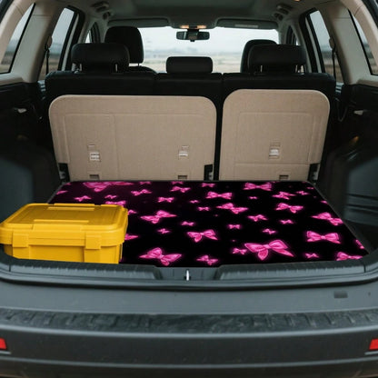 1-Piece Romantic Pink Heart-Shaped Bow Car Trunk Mat, Suitable For SUVs, Sedans, And Hatchbacks- A Cute Car Interior Accessory For Family Outings And Shopping