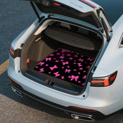 1-Piece Romantic Pink Heart-Shaped Bow Car Trunk Mat, Suitable For SUVs, Sedans, And Hatchbacks- A Cute Car Interior Accessory For Family Outings And Shopping