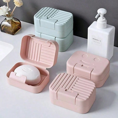 1 Portable Travel Soap Box, Sealed Waterproof Soap Holder With Lid, Solid Plastic Soap Tray, Soap Storage Box, Bathroom Accessories Home Bathroom Decor Fall Decor Back To School