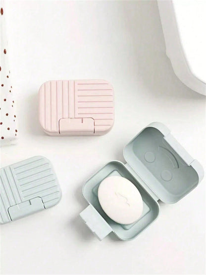 1 Portable Travel Soap Box, Sealed Waterproof Soap Holder With Lid, Solid Plastic Soap Tray, Soap Storage Box, Bathroom Accessories Home Bathroom Decor Fall Decor Back To School