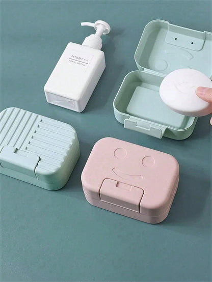 1 Portable Travel Soap Box, Sealed Waterproof Soap Holder With Lid, Solid Plastic Soap Tray, Soap Storage Box, Bathroom Accessories Home Bathroom Decor Fall Decor Back To School