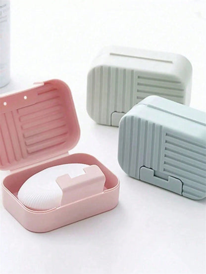 1 Portable Travel Soap Box, Sealed Waterproof Soap Holder With Lid, Solid Plastic Soap Tray, Soap Storage Box, Bathroom Accessories Home Bathroom Decor Fall Decor Back To School