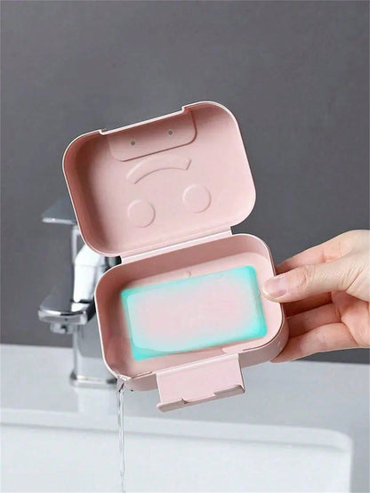 1 Portable Travel Soap Box, Sealed Waterproof Soap Holder With Lid, Solid Plastic Soap Tray, Soap Storage Box, Bathroom Accessories Home Bathroom Decor Fall Decor Back To School