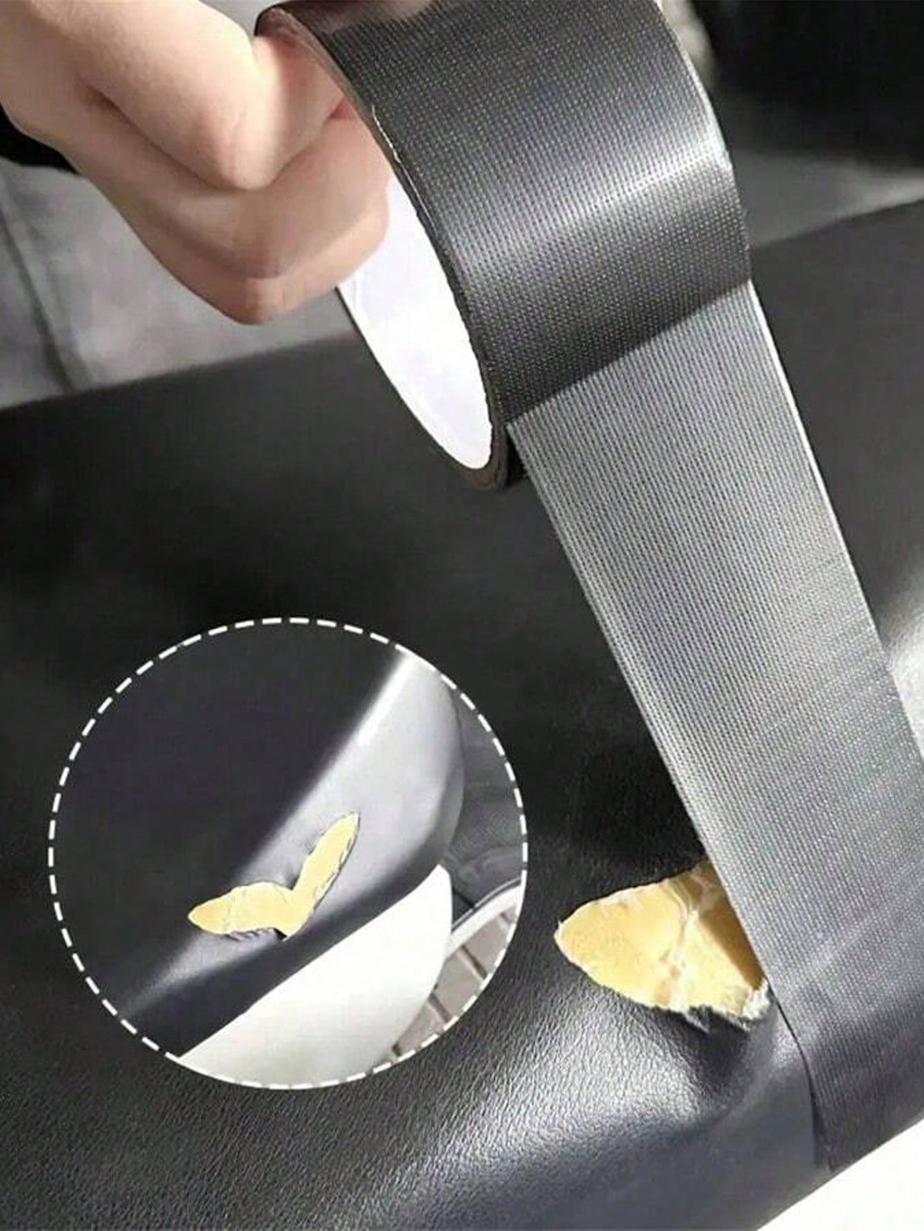 1 Roll/5 M High Adhesive Black Duct Tape For Cushion Repair, Wear Repair Tape, Sofa Repair Subsidy, Motorcycle Seat Self-Adhesive Leather Tape, Strong Adhesive Tape, Suitable For Hotel/Restaurant/Off