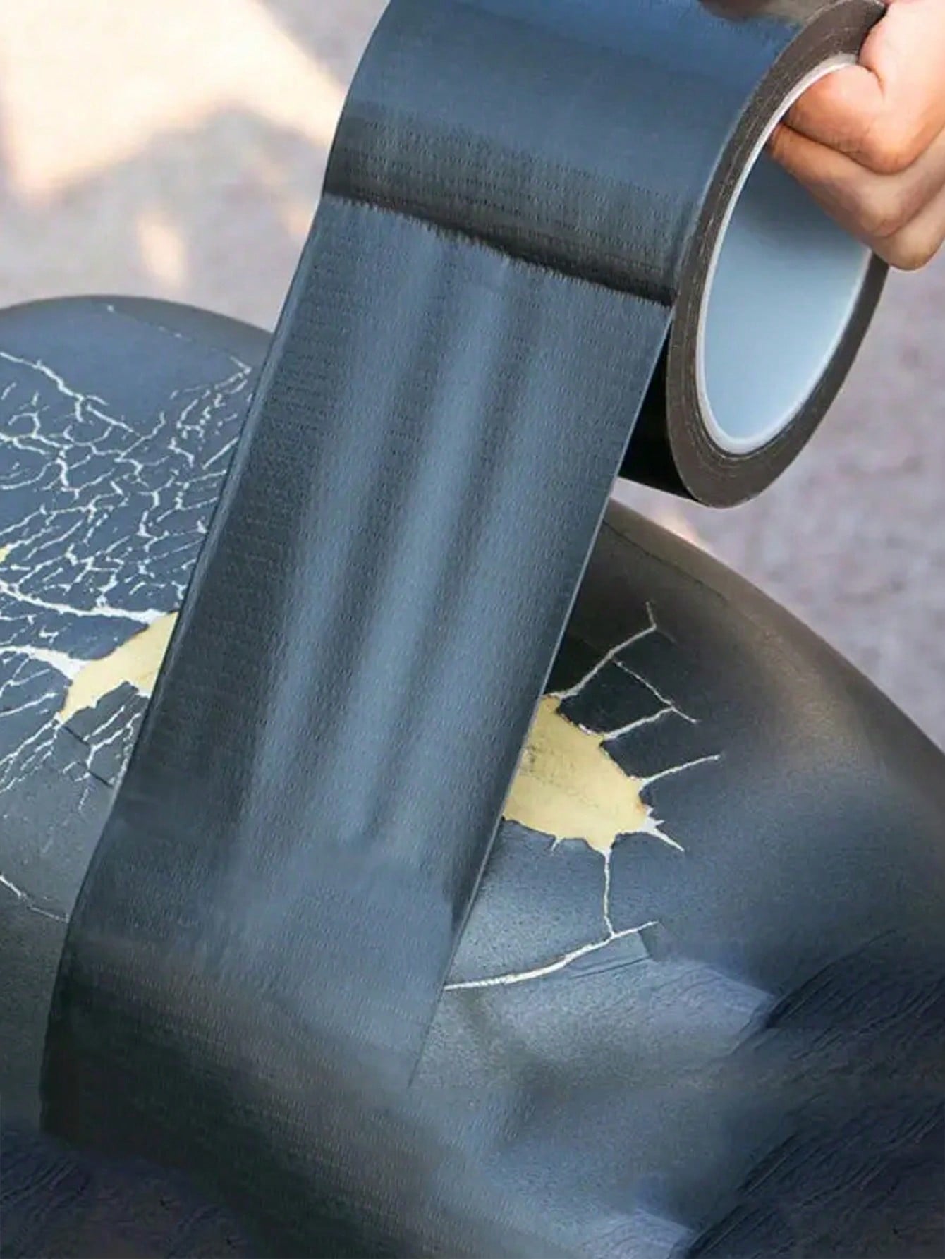 1 Roll/5 M High Adhesive Black Duct Tape For Cushion Repair, Wear Repair Tape, Sofa Repair Subsidy, Motorcycle Seat Self-Adhesive Leather Tape, Strong Adhesive Tape, Suitable For Hotel/Restaurant/Off