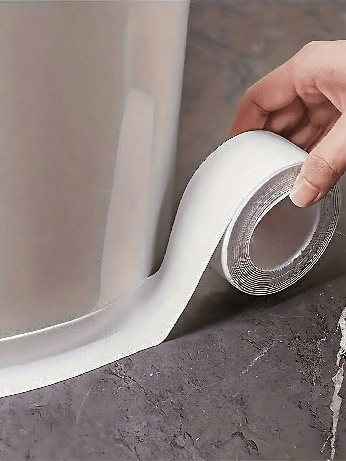 1 Roll Mold-Resistant PVC Self-Adhesive Sealing Tape, Waterproof Caulking Strip With Durable Acrylic Adhesive, For Bathroom Tub Toilet Kitchen Sink Wall Sealing