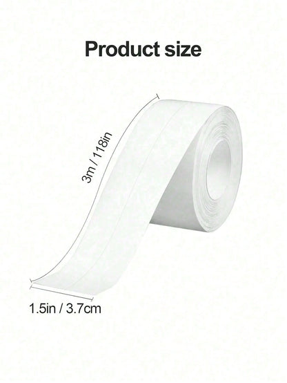1 Roll Mold-Resistant PVC Self-Adhesive Sealing Tape, Waterproof Caulking Strip With Durable Acrylic Adhesive, For Bathroom Tub Toilet Kitchen Sink Wall Sealing