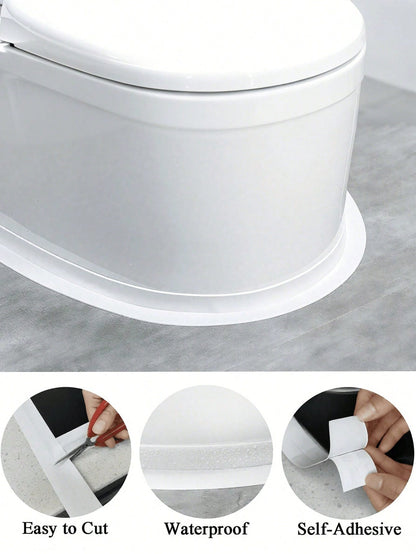 1 Roll Mold-Resistant PVC Self-Adhesive Sealing Tape, Waterproof Caulking Strip With Durable Acrylic Adhesive, For Bathroom Tub Toilet Kitchen Sink Wall Sealing
