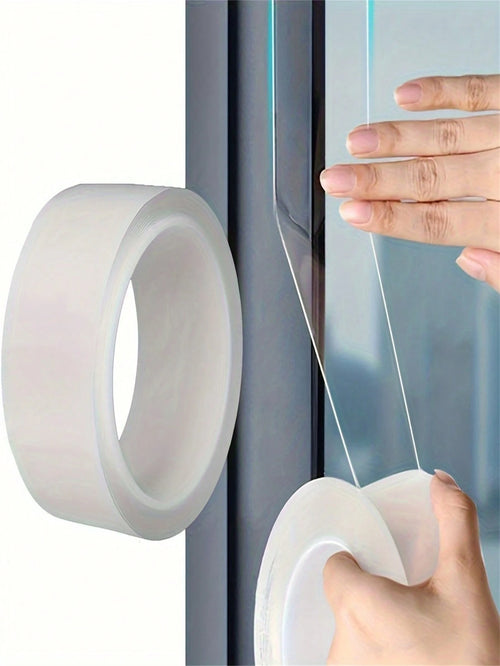 1 Roll Transparent High-Adhesion Waterproof Windproof Sealing Tape, Strong Adhesive, Window Sealing Strip, Cold-Proof, For Home Kitchen And Bathroom, Door And Window Sealing, Table And Chair Edges, HV