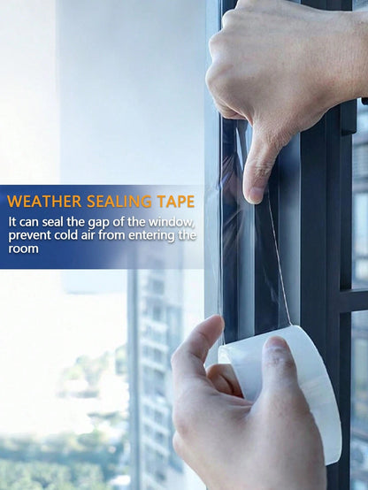 1 Roll Transparent High-Adhesion Waterproof Windproof Sealing Tape, Strong Adhesive, Window Sealing Strip, Cold-Proof, For Home Kitchen And Bathroom, Door And Window Sealing, Table And Chair Edges, HV