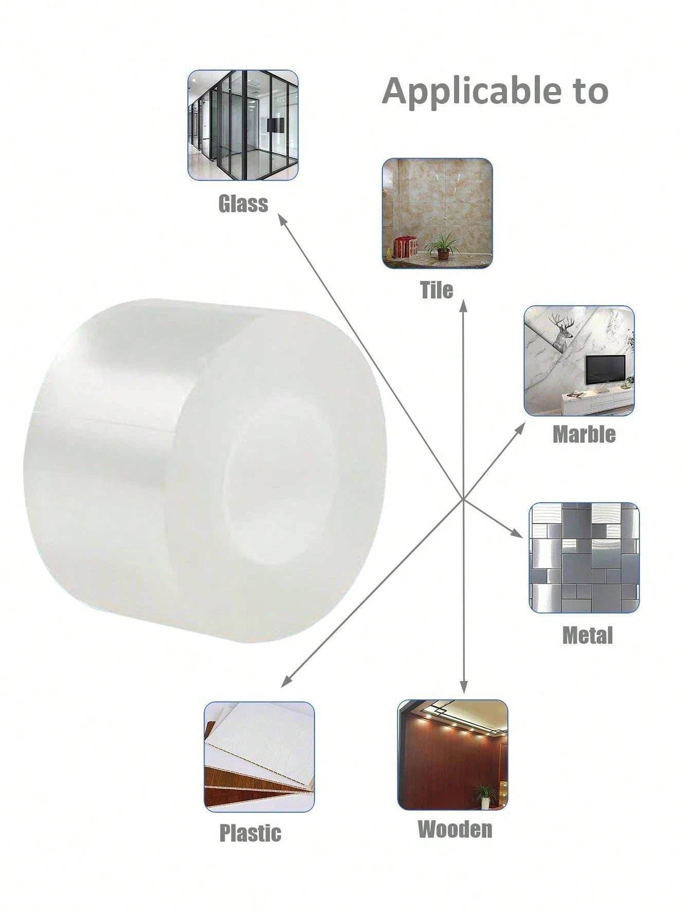 1 Roll Transparent High-Adhesion Waterproof Windproof Sealing Tape, Strong Adhesive, Window Sealing Strip, Cold-Proof, For Home Kitchen And Bathroom, Door And Window Sealing, Table And Chair Edges, HV