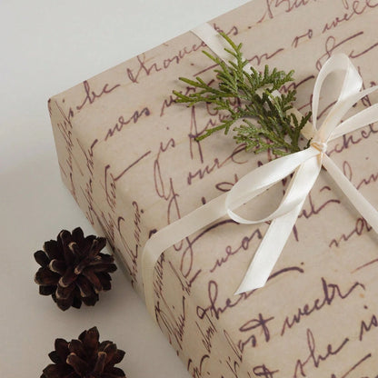1 Roll Vintage-Inspired Handwritten Script Gift Wrap Set Wrapping Paper Sheets R For Wedding, Birthday, Baby Shower, Holiday Gifts & DIY Crafts-58 X22 Inches