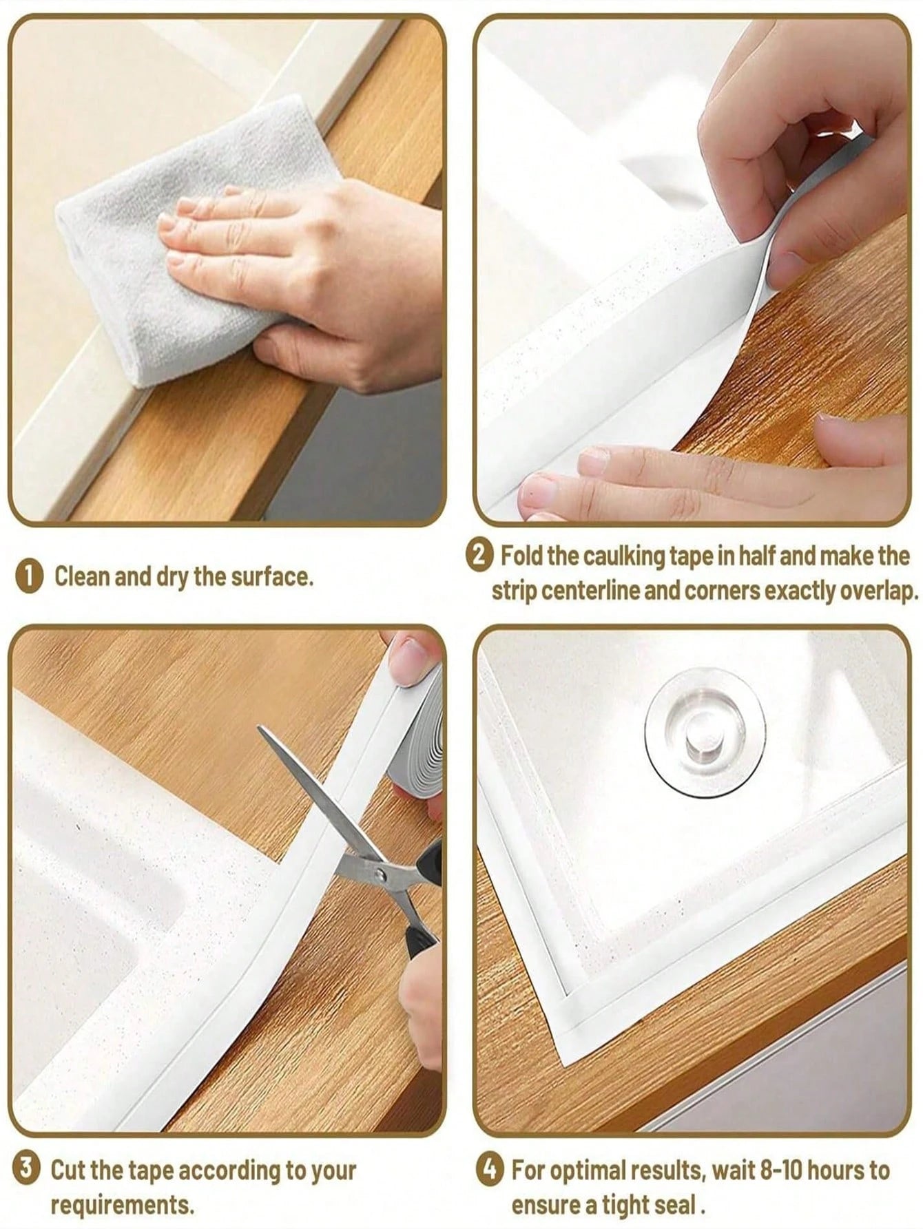 1 Roll White Floor Sealing Tape/Sealing Strip/Waterproof Sealant Tape, PVC Waterproof Sealing Strip, Decorative Self-Adhesive Caulking Tape, Caulking Sealant Tape, Self-Adhesive Sink & Stove Gap Seali