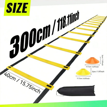 1 Set (36/18/14/12/8/4/2pcs) Football Training Equipment Set; Includes 3 Meters 6-Section Adjustable Jump Rope Ladder; Equipped With Football Training Marker Discs; Suitable For Speed, Agility Trainin