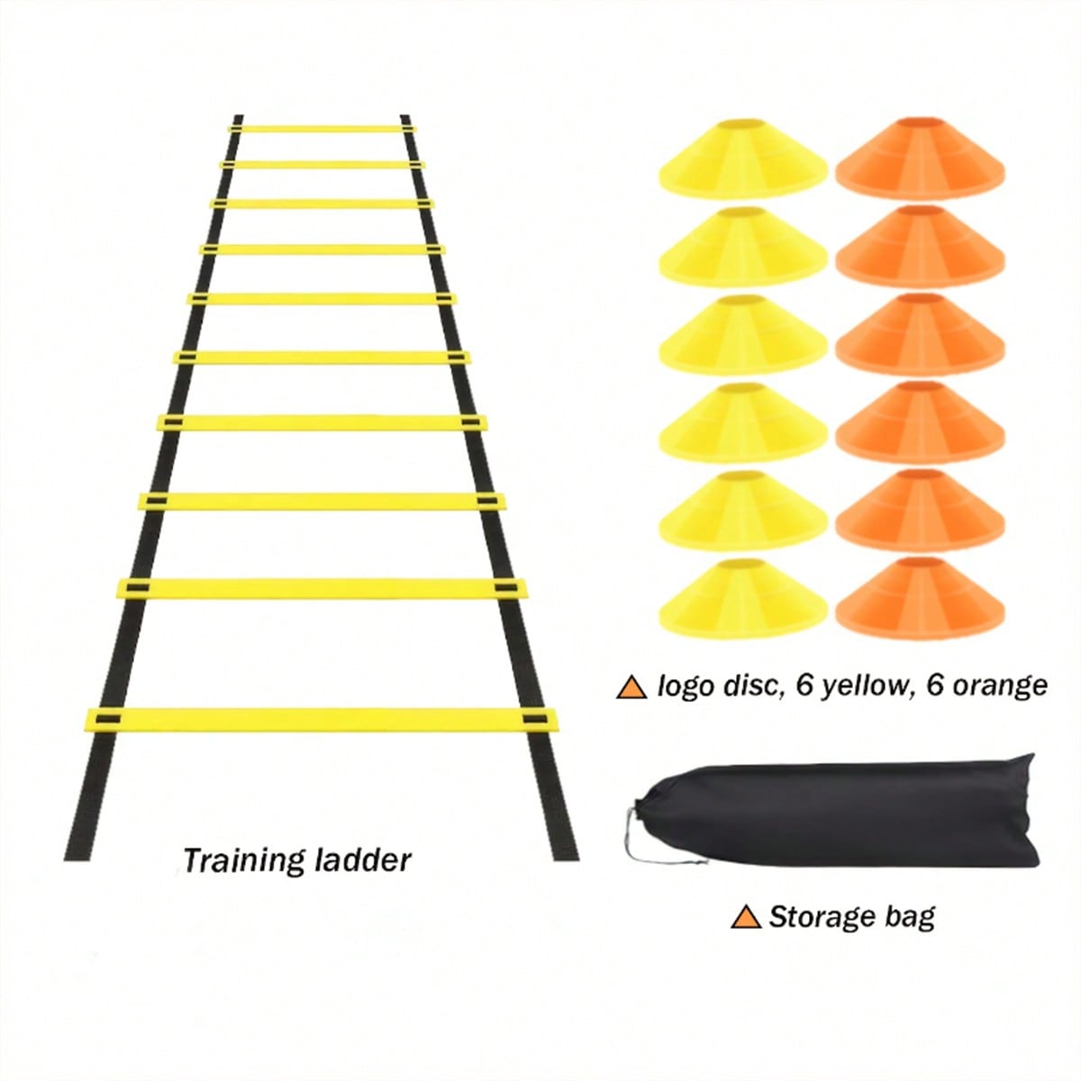 1 Set (36/18/14/12/8/4/2pcs) Football Training Equipment Set; Includes 3 Meters 6-Section Adjustable Jump Rope Ladder; Equipped With Football Training Marker Discs; Suitable For Speed, Agility Trainin