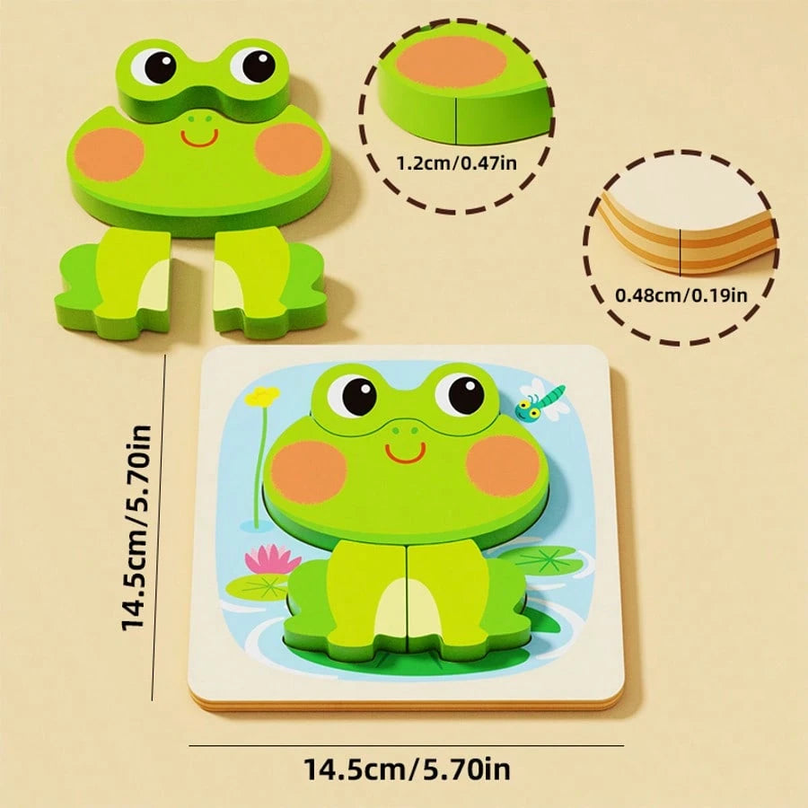1 Set Animal-Shaped Progressive Puzzle Toy, Children's Animal Shape Color Recognition Learning Game, Cute Cartoon Image East-To Grasp Design Toy, Birthday Party Summer Easter Labor Mother's Day Childr